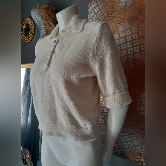 NWT Zara Cotton Blend Collared Sweater - Picture 8 of 11